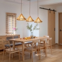 Wooden Suspension Pendant 1 Light Hanging Light Fixtures for Living Room Bedroom
