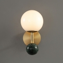 Stone Glass Metal Wall Light Nordic Style Retro Wall Sconce Light for Aisle