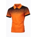Men Classic Polo Shirt 3D Polka Dots Pattern Point Collar Short Sleeves Slim Polo Shirt