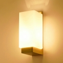 Modern Sconce Light Fixtures 1 Light Wood Flush Mount Wall Sconce for Bedroom