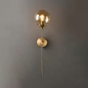 Glass Shade Wall Mounted Lights Postmodern Style Metal Wall Sconce Lighting for Bedroom