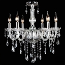 Pendant Light Fixture Candle Shade Modern Style Crystal Hanging Lamp Kit for Living Room