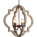 Nordic Style Wood Chandelier Light Franch Style Minimalism Light for Dinning Room
