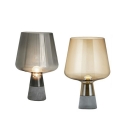 Open-Top Glass 1 Light Modern Nightstand Lamp Basic Night Table Lamps for Living Room
