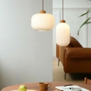 Modern Simple Down Lighting Wood Material Hanging Light Kit for Living Room Bedroom