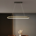 1-Light Island Lighting Simplicity Style Oval Shape Metal Hanging Pendant Lights