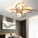 Contemporary Wood Material Flush Ceiling Light LED Flush Mount Ceiling Light Fixtures for Bedroom