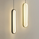 Hanging Chandelier Oval Shade Modern Style Metal Chandelier Pendant Light for Living Room