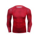 Men's Breathable T-Shirt Snake Scales Print Quick-drying Long Sleeve Round Neck Slim Fit T-Shirt