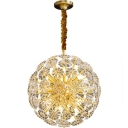 Modern Style Chandelier Crystal  Material Round Shape Ceiling Chandelier for Bedroom