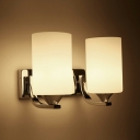 2-Light Sconce Light Contemporary Style Cylinder Shape Metal Wall Mount Lighting