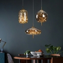 Minimalism Faceted Pendant Ceiling Lights Closed Glass Hanging Pendant Lights