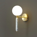 American Style Glass Wall Sconce Modern Style Stone Wall Light for Bedside