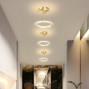 1-Light Hanging Lights Kit Minimalism Style Circle Shape Metal Warm Light Chandelier Lamp