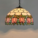 Pendant Light Kit Semicircular Shade Modern Style Glass Ceiling Pendant Light for Living Room