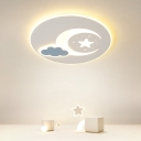 Star Shape Flush Light Fixtures Modern Style Metal 1-Light Flush Mount Lighting in White