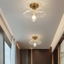 Contemporary Clear Glass Flush Ceiling Light Flush Mount Ceiling Light Fixtures for Corridor