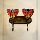 Vanity Sconce Tiffany Style Glass Vanity Wall Light Fixtures for Living Room