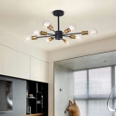 8-Light Pendant Lighting Simplicity Style Burst Shape Metal Hanging Ceiling Light