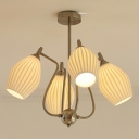 American Style Chandelier 4 Head Glass Ceiling Chandelier for Bedroom Dining Room
