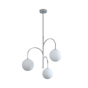 White Hanging Lamp Globe Shade Simplicity Style Glass Suspension Light for Living Room