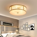 4-Light Flush Mount Lamp Traditional Style Drum Shape Metal Ceiling Mounted Fixture