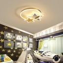 3-Light Flush Mount Pendant Light Kids Style Star Shape Metal Ceiling Mounted Fixture