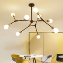 6-Light Pendant Lighting Simplicity Style Branch Shape Metal Hanging Ceiling Light