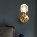 Wall Mounted Lamps Metal Gold Finish Flush Mount Wall Sconce for Living Room