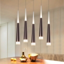 1 Light Wire Cone Hanging Light Modern Style Metal Pendant Ceiling Lights in Black