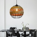 Industrial Style Hanging Lamp Kit Hand-Wrapped Rope Hanging Pendant Lights for Dining Room