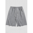 Guy's Modern Shorts Whole Colored Drawstring Elasticated Waist Loose Fit Mid Rise Shorts
