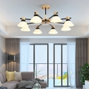 Modern Minimalist Suspended Lighting Fixture Basic Wood Chandelier Pendant Light for Living Room