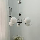 Glass and Metal Chandelier Pendant Light Basic Modern Minimalist Hanging Ceiling Lights for Bedroom