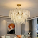 Pendant Light Traditional Style Glass Suspension Pendant Light for Living Room