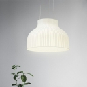 White Drum Hanging Light Fixtures Modern Farbic Down Lighting Pendant for Living Room