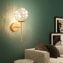 Wall Sconce Lighting Glass Shade Postmodern Metal Wall Mounted Lights for Bedroom