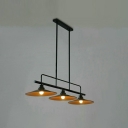 3-Light Island Ceiling Light Industrial Style Cone Shape Metal Pendant Lighting