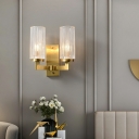 Wall Mounted Lamps Gold Metal Flush Mount Wall Sconce for Living Room