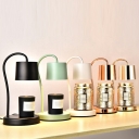 Single-Bulb Macaron Cylinder Nightstand Lamp Metal Bedroom Table Light(Without Aromatherapy Candles)