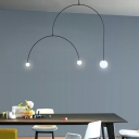 2-Light Ceiling Pendant Light Contemporary Style Arched Shape Metal Chandelier Lighting