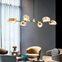 6-Light Pendant Ceiling Lights Simplicity Style Gem Shape Metal Chandelier Lighting