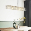 5-Light Island Pendants Minimalist Style Rectangle Shape Metal Hanging Lamp Kit