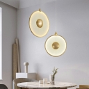 1 Light Ring Pendant Light Fixture Modern Style Silk Pendant Lighting Fixtures in Gold