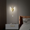 Third Gear Wall Mounted Lamps Gold Metal Flush Mount Wall Sconce for Bedroom