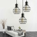 Black Shade Down Lighting Suspension Pendant for Dining Room Cafe