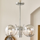 Globe Glass Suspended Lighting Fixture Modern Nordic Chandelier Lighting for Bedroom