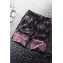 Men Athletic Shorts Camouflage Printed Drawstring Pocket Mid Rise Regular Fit Shorts