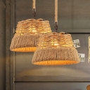 Industrial Hanging Pendant Lights Manila Rope Hanging Lamp Kit for Living Room