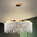 LED Crystal Chandelier Pendant Light Modern Minimalist Suspension Light for Bedroom
